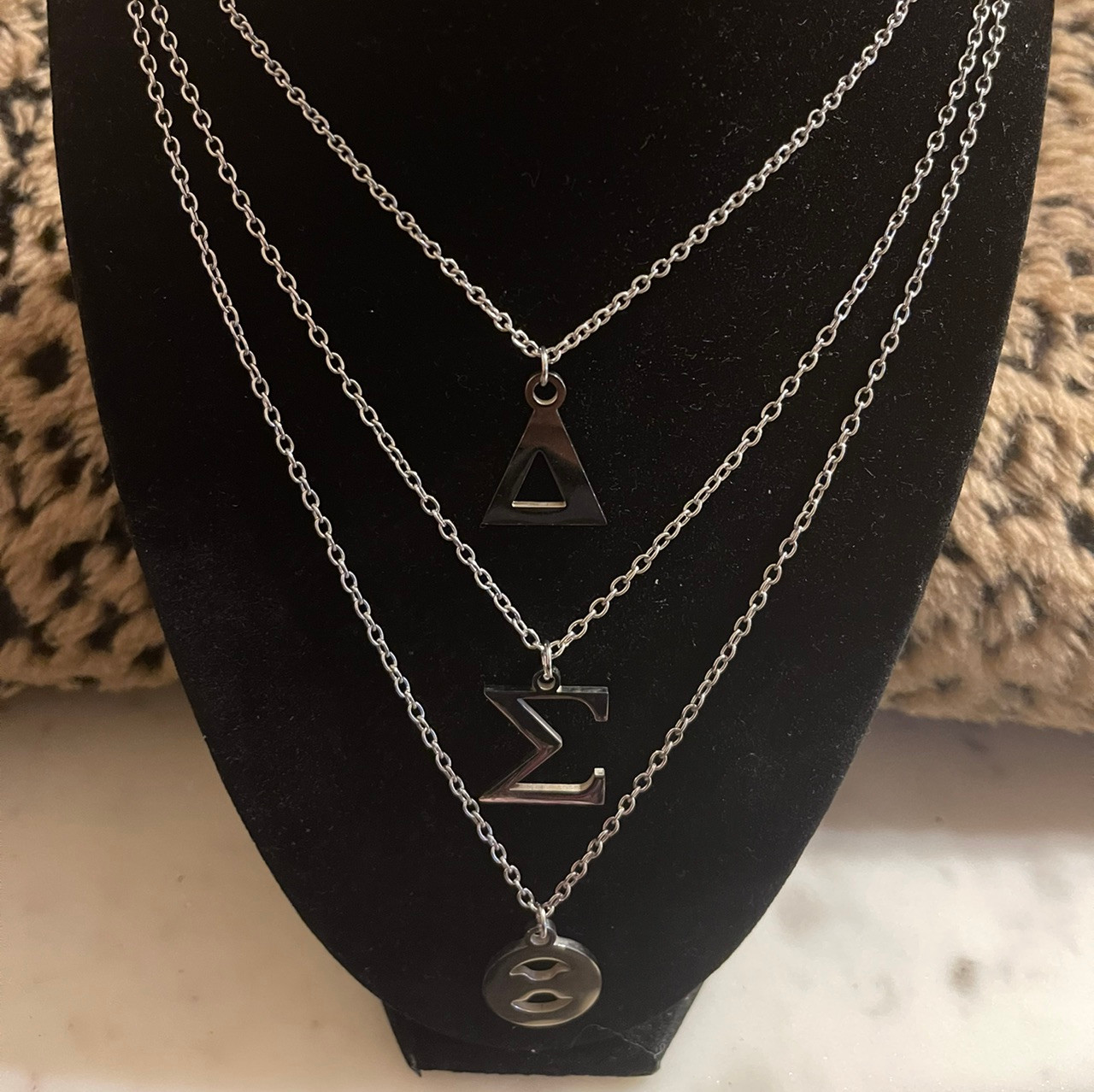 Stainless Steel Pendant Necklace Earrings