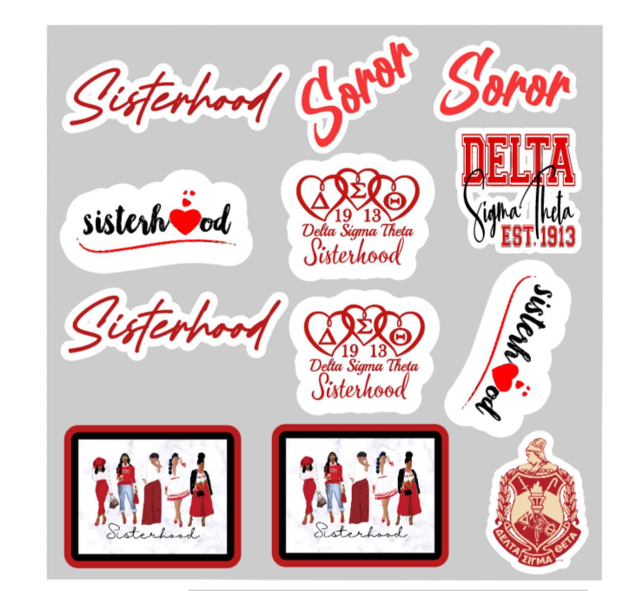 Stickers for Delta Girls -Set of 15 - All Occasion Delta Sigma Theta  Stickers - Stickers for Envelopes - Stickers for Gift Bags - Stickers for  Delta Decor - Delta Stickers - Various Delta Stickers