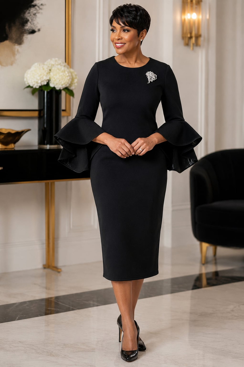 basic black sheath dress Unique Bargains Women's Sheath 3/4 Sleeves Stand Collar A-Line Dress S Black, Size: Small