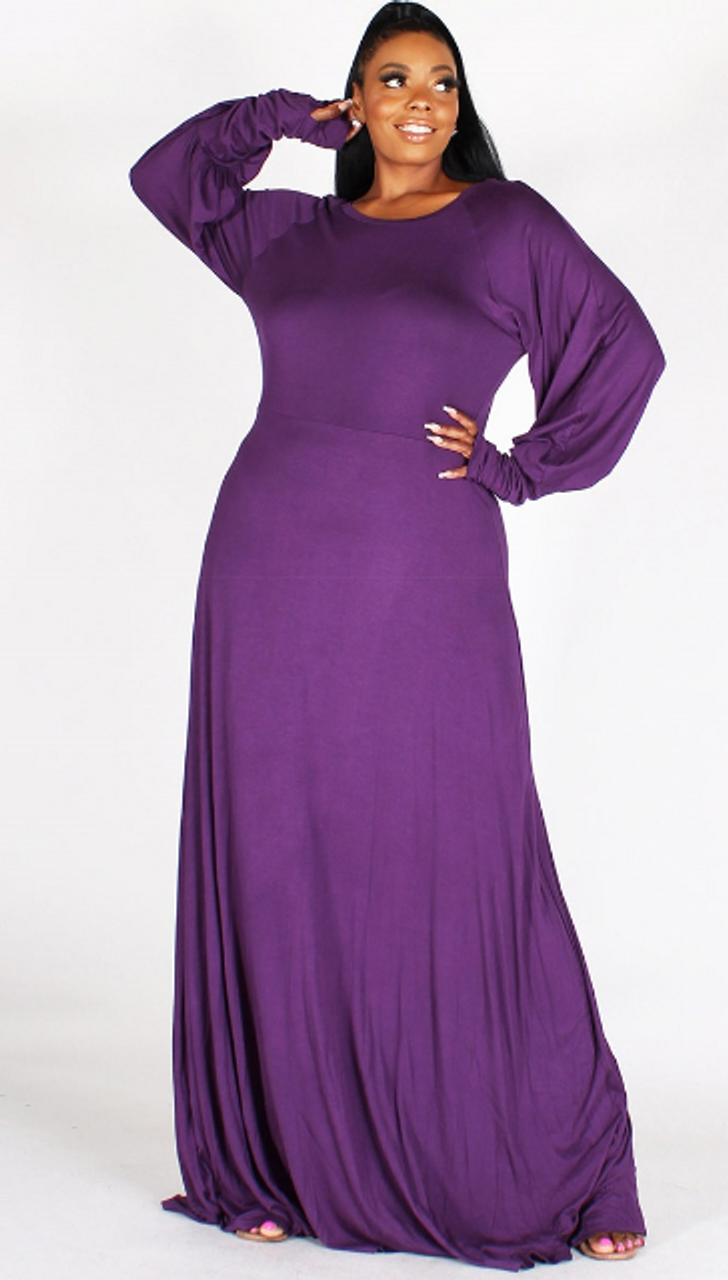 Purple maxi dress - Purple Flowy Maxi Dress - Floor Length Maxi Dress- Free  flowing Maxi Dress - Rich Purple Color