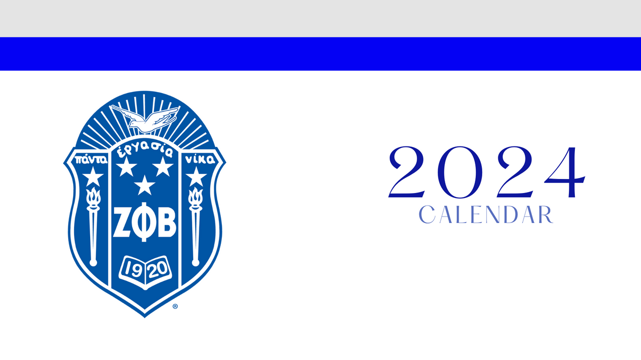 SPIRAL BOUND 2024 Yearly Calendar - Zeta Phi Beta Sorority