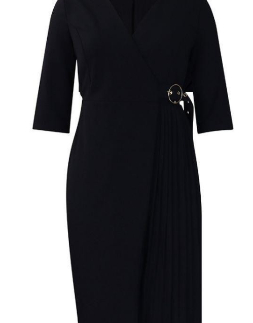 4512064 Black Striped Sheath Dress