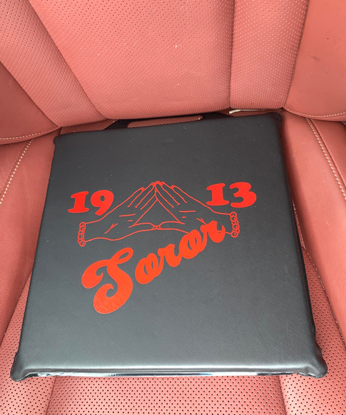 Black Vinyl Delta Sigma Theta Seat Cushion - Sorority Seat Pad - Seat Cushion – Mids Up seat cushion – Soror seat cushion Black Vinyl Delta Sigma Theta Seat Cushion - Sorority Seat Pad - Seat Cushion – Mids Up seat cushion – Soror seat cushion