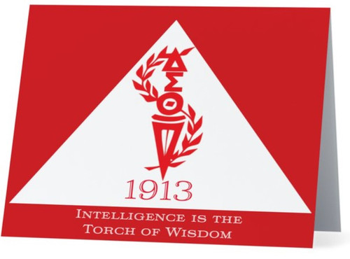 Delta Torch of Wisdom -  Delta Sigma Theta Notecard - Intelligence is the Torch of Wisdom - 1913 - Red and White  - Delta Sigma Theta Delta Torch of Wisdom -  Delta Sigma Theta Notecard - Intelligence is the Torch of Wisdom - 1913 - Red and White  - Delta Sigma Theta