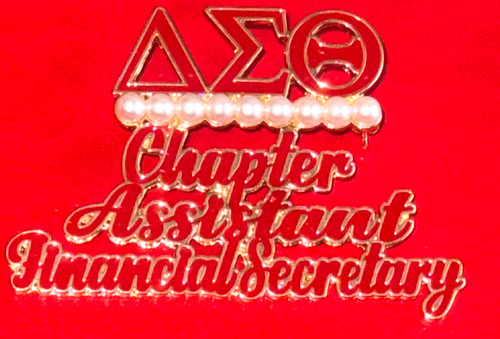 Delta Chapter Officer Pin - Assistant Financial Secretary  - Pearls and Symbols - Chapter Assistant Financial Secretary - Sorority Pin Brooch - Delta Sigma Theta Symbols Delta Chapter Officer Pin - Assistant Financial Secretary  - Pearls and Symbols - Chapter Assistant Financial Secretary - Sorority Pin Brooch - Delta Sigma Theta Symbols