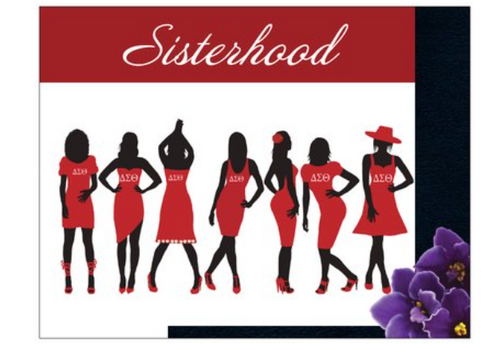 Delta Sisterhood  Month - Delta Sigma Theta Sorors - Happy Sisterhood Month - set of 5  -  Delta Notecards - Delta Symbols  -  Delta Sorority Sisters - Red - Delta Women - Delta Sigma Theta Sorority, Inc. - Note cards - Delta Sigma Theta