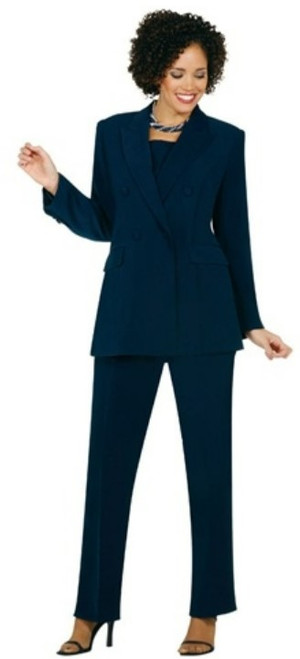 Double-breasted Pant Suit - Black Pant Suit - Navy Pant Suit - Career Suit - Office Attire - 