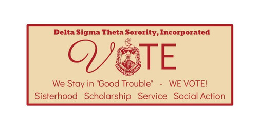 Crimson and Cream WE VOTE Delta Sigma Theta Horizontal Banners - Delta Banner - Sorority Banner - Crimson and creme - Chapter Banners