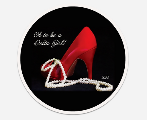 Delta 60 pt. Posterboard Coasters - Oh to Be a Delta Girl Coaster - Red Pump and Pearls Coaster -  Delta 60 pt. Posterboard Coasters - Oh to Be a Delta Girl Coaster - Red Pump and Pearls Coaster -