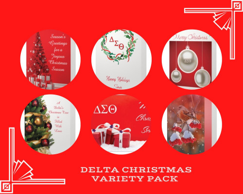 VALUE PACK - Delta Variety Pack Christmas Cards - 10 -cards - Delta Sigma Theta Variety Pack - Delta Sigma Theta Christmas Cards -Delta Sorority Cards - 1913 - Delta Holiday Cards - Delta Season's Greetings
