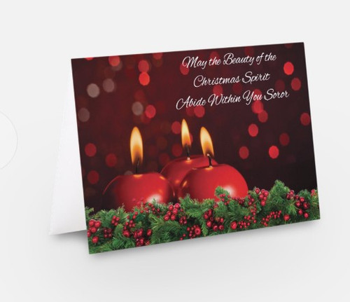 Delta Sorors Christmas Candles and Garland  - Delta Christmas Cards - Delta Sigma Theta SINGLE CHRISTMAS CARD - Delta Sigma Theta Christmas Cards -Delta Sorority Cards - 1913 - Delta Holiday Cards - Delta Season's Greetings