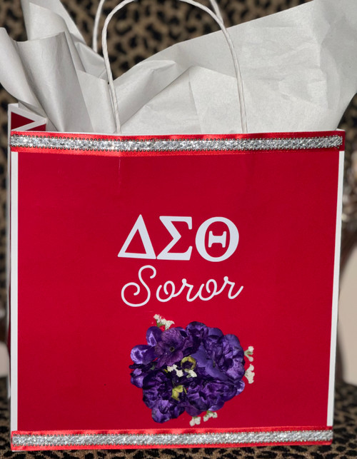 Delta African Violets Gift bag - Red Delta Gift Bag - Delta Symbols and African violet cluster - Delta Sigma Theta gift - Sorority Gift bag Delta African Violets Gift bag - Red Delta Gift Bag - Delta Symbols and African violet cluster - Delta Sigma Theta gift - Sorority Gift bag