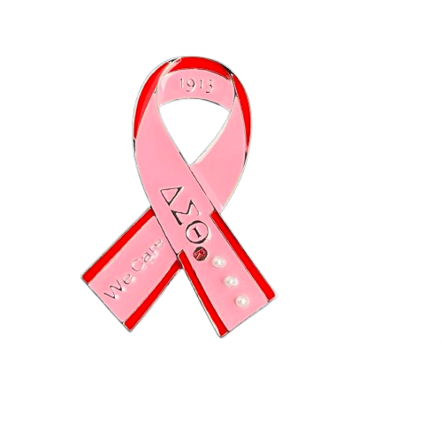 ΔΣΘ Pink Breast cancer awareness pin  - Pearl  Stones - Breast Cancer Awareness Glam Pink - ΔΣΘ Pink and Red -NO RIBBON INCLUDED - Pearl Studded Dress Pin - Breast Cancer Awareness