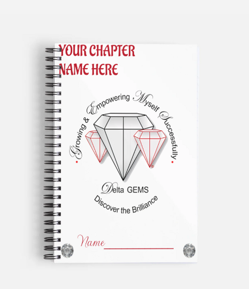 Delta GEMS Journal and Pen Set - 8.5" x 11" -  CUSTOMIZE FOR YOUR CHAPTER - Writing - Notebook - Delta GEMS Notebook Journal - Meeting Notes