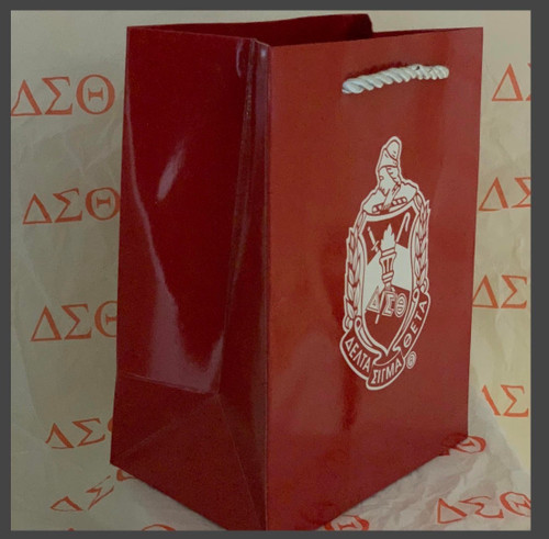 Set of 2 Delta Gift bags -ALL RED Medium Gloss Delta Gift Bags - Delta Symbols and Name Gift bags - Delta Sigma Theta gifts - Sorority Gift bags