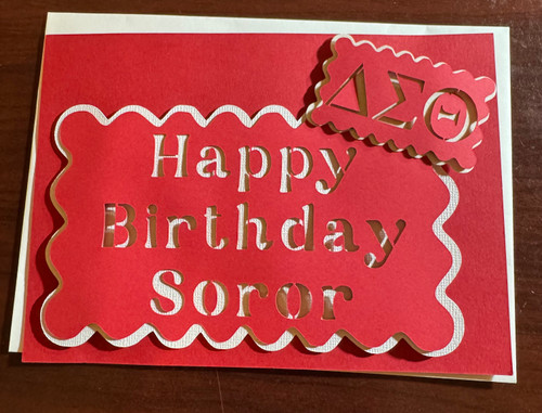 Mounted Delta Happy Birthday  MOUNTED - 5" x 7" - 3-D EFFECT - Designs Will Vary - Creative Designs - HAPPY BIRTHDAY SOROR 
