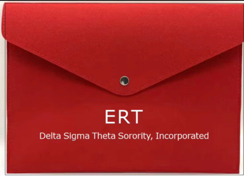 Delta ERT Envelopes - Red Felt Fabric Envelope - Emergency Response Card  - Emergency Contact Card Included - Emergency Contact Info - Traveling Emergency Contact - Safe Travels Info