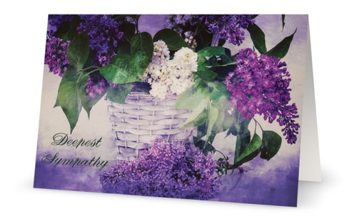 SYMPATHY - Greeting Cards  5 X 7 - Condolences - Deepest Sympathy - Grief - Purple florals