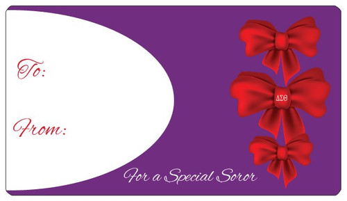 Red Bows - Sorority Sisters Gift Tags - SELF ADHESIVE  Delta Gift tags - African Violets - Gift tags - Delta Sigma Theta gifts -Gifts - Sorority Gifts - Sorority Gift Tags