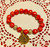 Red Beaded DST Bracelet - Gold Accents - Delta Sigma Theta Symbols Charm - 8"  - 9" Stretch Bracelet - Stylish Bracelet