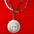 18" Delta Crest medallion in 2-layer Pearls and Steel - 18”  Necklace-  Laser Delta Crest  - stainless steel, silver medallion - stainless steel links- string of pearls