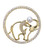 Elite Circular Elephant Pearl Brooch - Circular Rhinestones - Gold tone Elephant and Single Pearl in Trunk - Brooch
