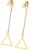 2-pc. Dangling Delta Goldtone Earrings - Dainty Earrings -  Petite Delta Symbol  - Pierced Clasp - Sorority Earrings - 