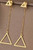 2-pc. Dangling Delta Goldtone Earrings - Dainty Earrings -  Petite Delta Symbol  - Pierced Clasp - Sorority Earrings - 