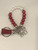 DST 1913 Delta Red Pearls Charm Keychain - Delta symbols - Delta Sigma Theta  Charm Keychain  - One of a Kind - Red Tassel - Cream Pearls - Red Delta Sigma Theta Charm Key Chain - Delta Symbols - Sorority Keychain - Pearls - Keychain Charm