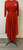 Red maxi dress - Embroidered - Delta Red and Cream Crest Embroidery - Red Maxi Dress- Free flowing Belted Maxi Dress - 
