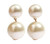 Duo Pearl Drop Earring - Faux Fashion Pearl Earrings - Earrings - Pearl Earrings -  Gold tone Accent Post -  Fashion Pearl Earrings- 