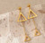  2-pc. Double Delta Goldtone Earrings - Dainty Earrings -  Petite Delta Symbol  - Pierced Clasp - Sorority Earrings - 