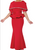Red Peplum 2-pc Skirt Set -  Short Sleeves -  Belted - Peplum Skirt Set  - Red Dressy  Attire