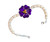  PHASE 1 - African Violet Brooch Bracelet-  Single Strand Delta Cream Pearls - African Violet Bracelet- Delta Symbols - Crystal Spacers - Cream Pearls - Pearl and African Violet  Bracelet