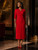 Red Sheath Dress - Side Pleats -  V Neck - Wrap/Belted  - PLEASE READ SIZE CHART - Red Sheath Dress Dressy Dress - Dress Attire - Red Dress