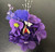 Delta African Violets Cluster - Chandra PETITE Corsage   - Gold tone Delta Symbol - 