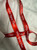 Delta Sigma Theta Red Satin Ribbon - Red Ribbon, White Elegant Text - 1 yard - Signature Delta Sigma Theta  Ribbon -  Delta SYMBOLS - 1" WIDE - 1 yard - DELTA SIGMA THETA Ribbon -  Ribbon - DELTA  SYMBOLS 