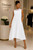 White Midi Dress - Popcorn Textured - ROUNDED COLLAR - Sleeveless - Elegant Style - Midi  - A Line Dress - Flared, Flowy Dress