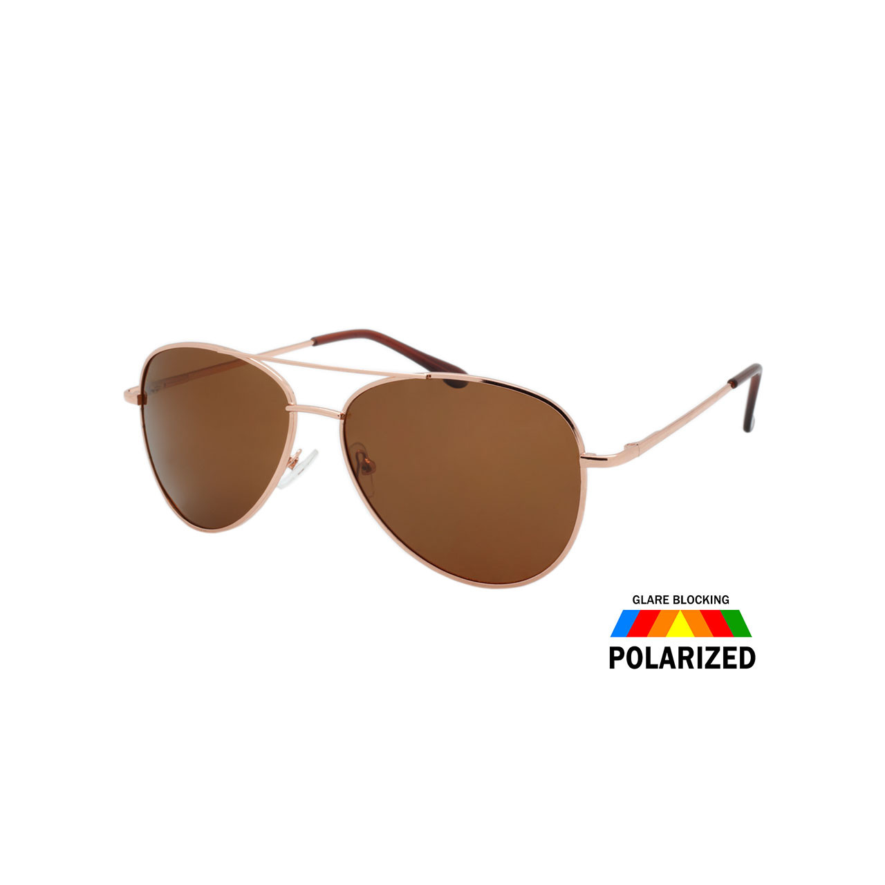 IRUS Men's Polarized and UV Protected Brown Alloy Metal Pilot sunglass