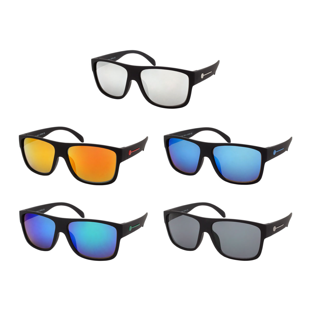 Wholesale Assorted Color Plastic Soft Feel UV400 Classic Sunglasses