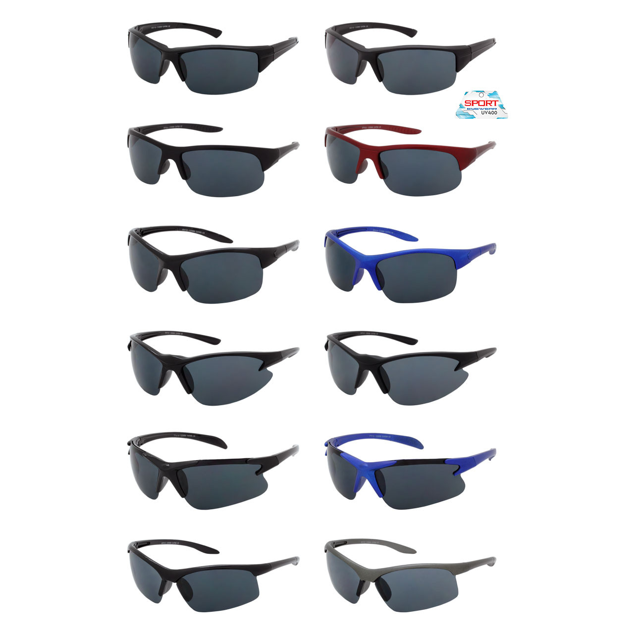 Wholesale Black Color Polycarbonate UV400 Square Sunglasses Men