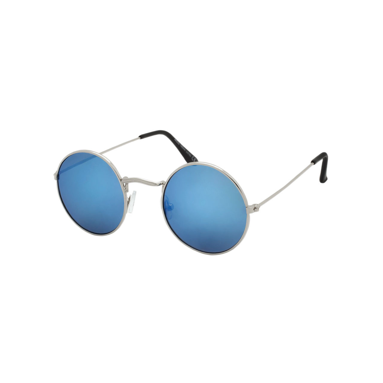 Oversized Mirror Lens Sunglasses - Blue - She Anna Bella