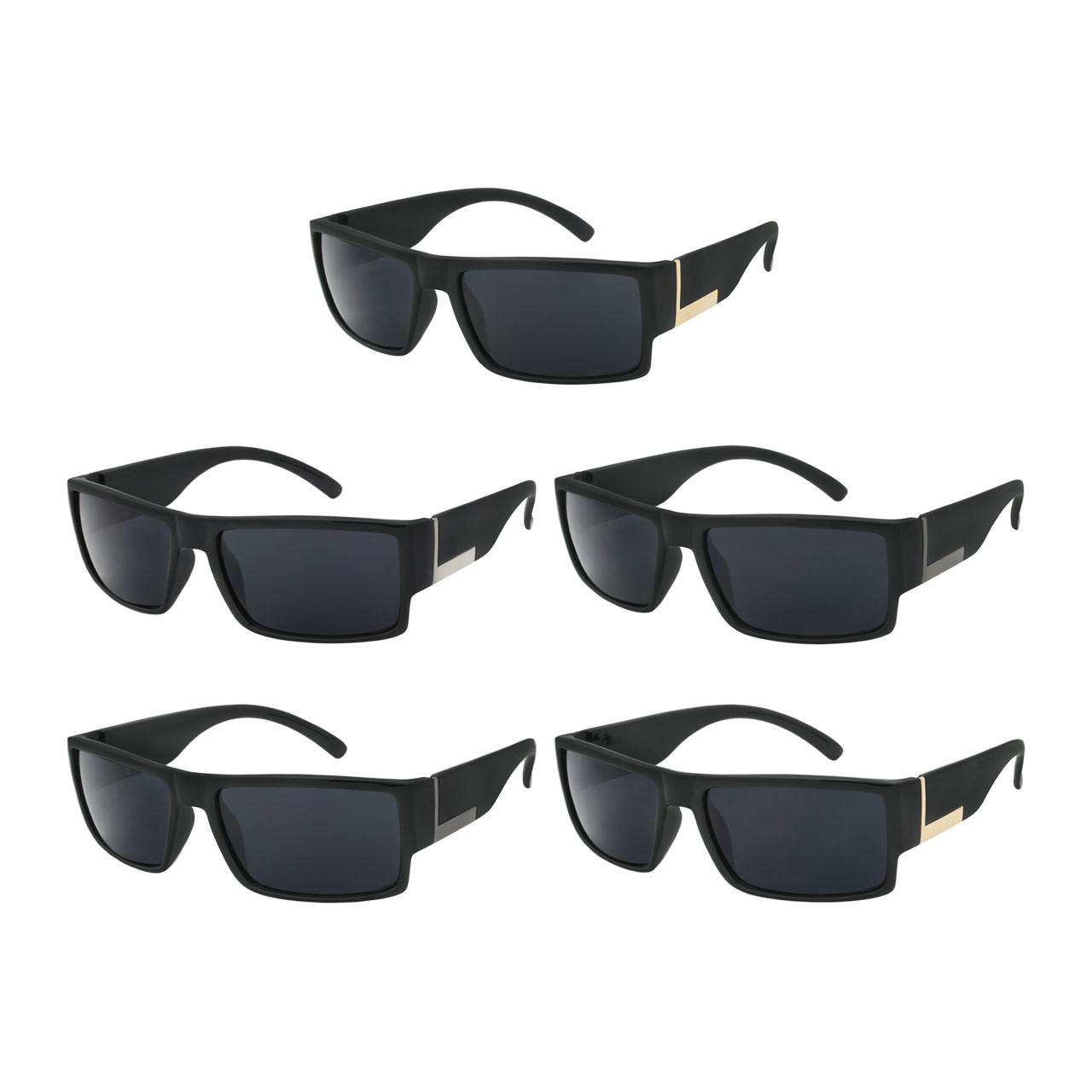 Wholesale Black Color Polycarbonate UV400 Square Sunglasses Men