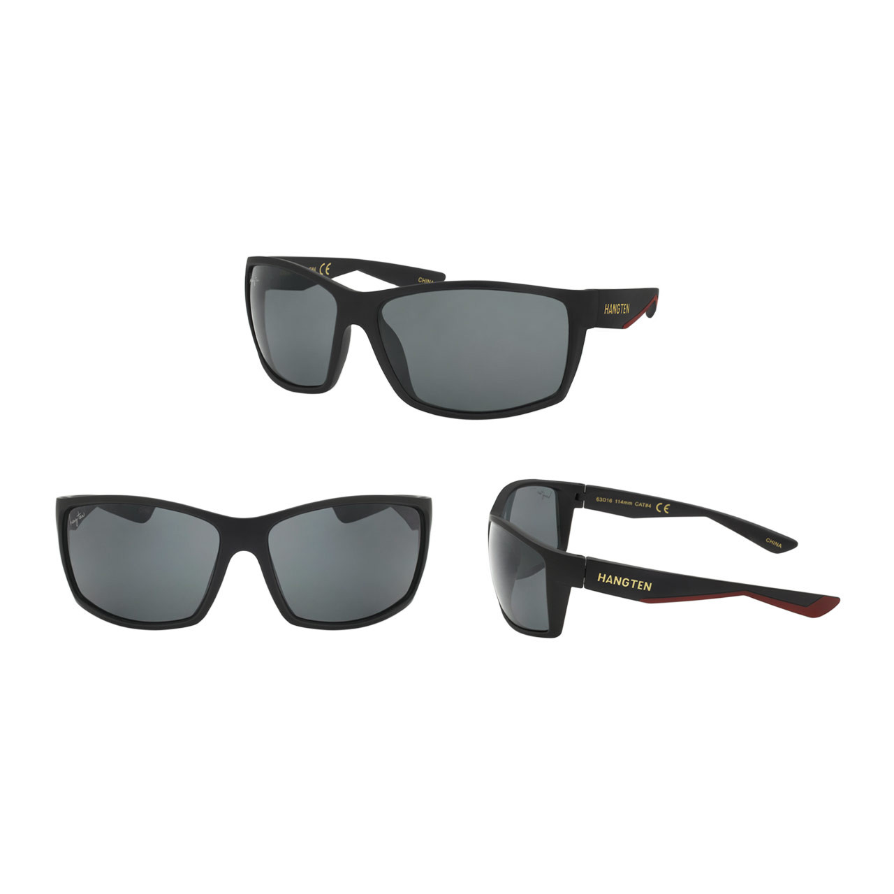 Wholesale Black Color Polycarbonate UV400 Square Sunglasses Men