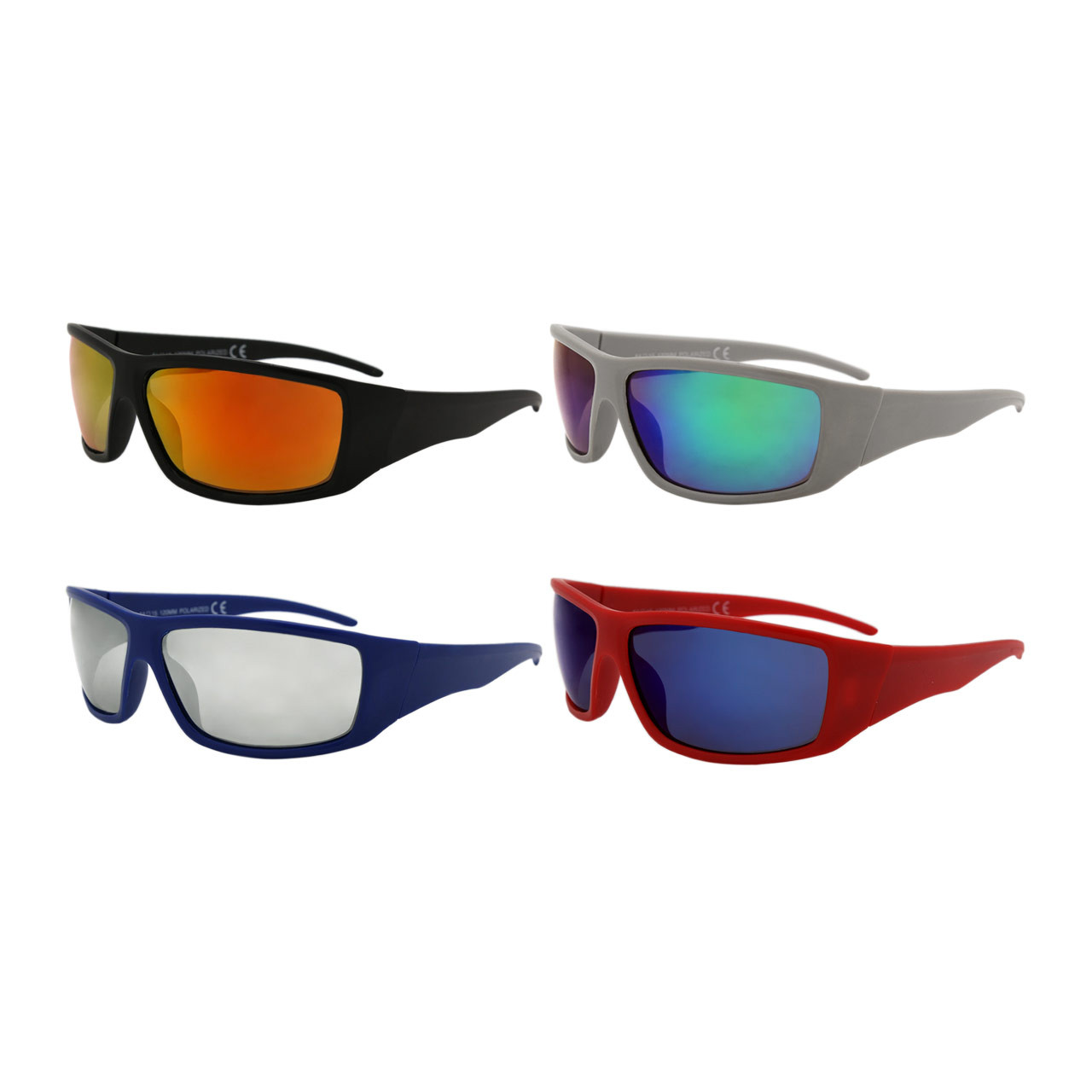 Pack of 12: Polarized Sporty Shade With Stripe Movement Wholesale Men Sport  Sunglasses