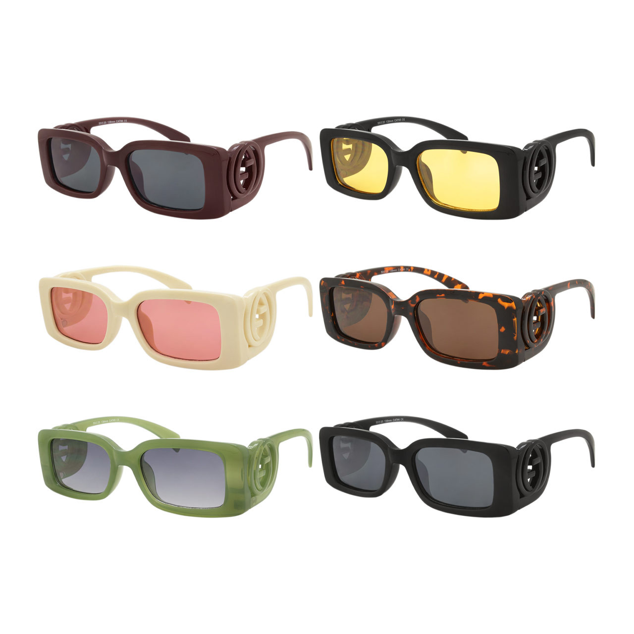 Rimless One Piece Shield Lens Rectangle Fashion Wholesale Sunglasses