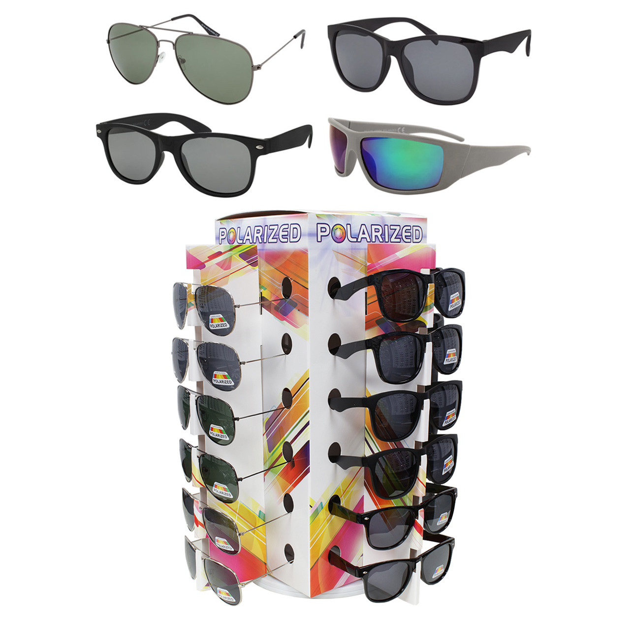 Polarized Sunglass Display | Asstd. 48 Pcs | POL48CD7