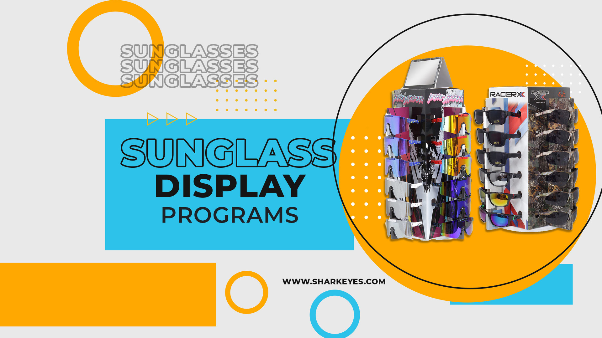 sharkeyes sunglass display programs