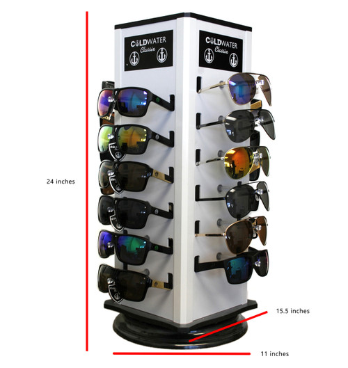 Wholesale Silver Counter Display 24 Pairs Sunglasses with Logo  | 24 PCS LOGO COUNTER DISPLAY