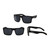 Wholesale Black Polycarbonate UV400 Square Sunglasses Men | 1 Dozen with Tags | THC01H